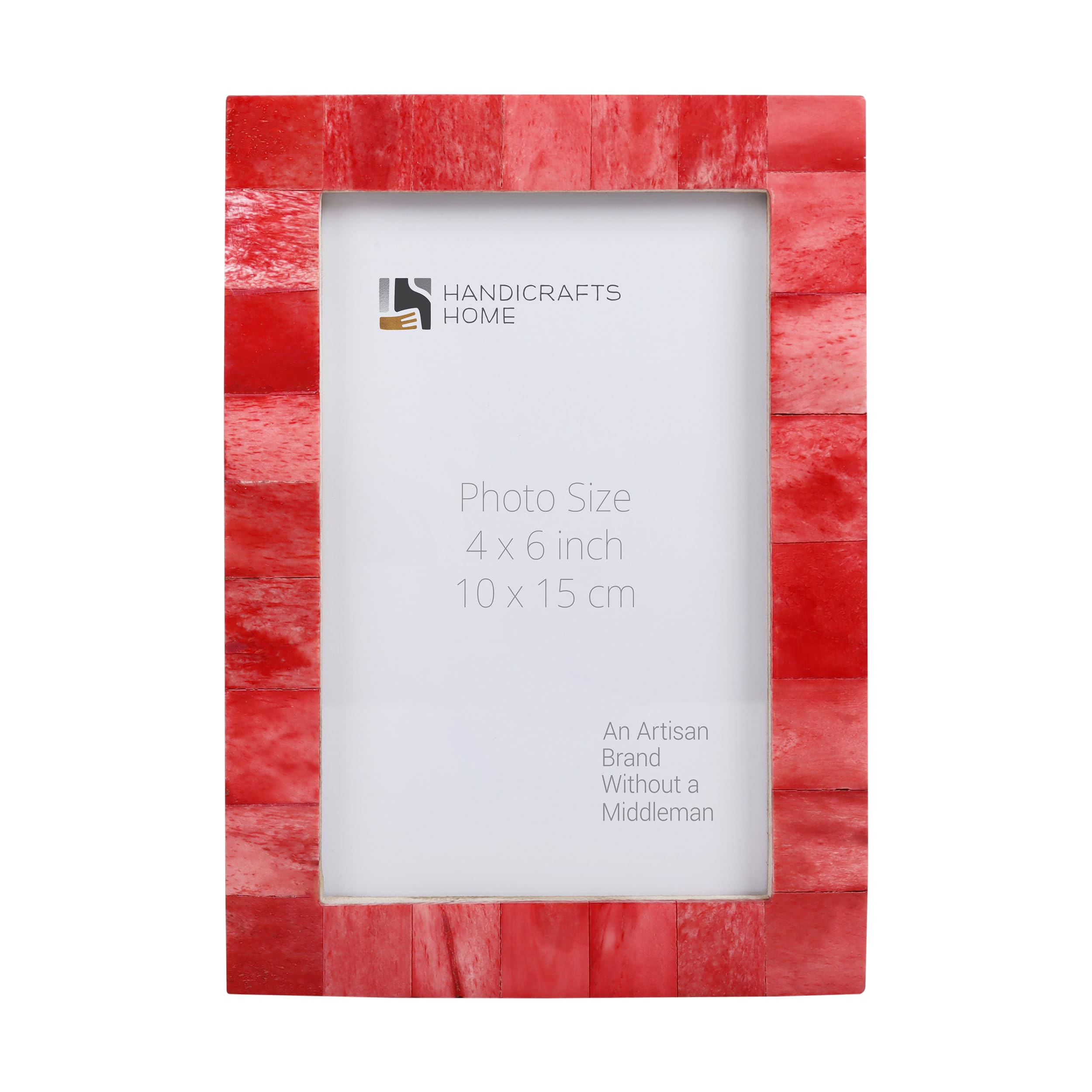 Handicrafts Home 4x6 Picture Frames - Vintage Style Wall Hanging & Desk Decor – Farmhouse Photo Frames Ideal for Living Room Office & Home Decor Picture Frame for Family Pictures & Wall Decor, Red