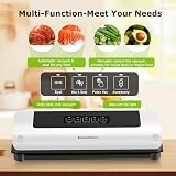 Bonsenkitchen Compact Vacuum Sealer Pearl White with Roll Cutter view 2