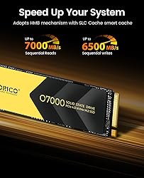 ORICO 2TB NVMe SSD PCIe 4.0 - Up to 7000MB/s, M.2