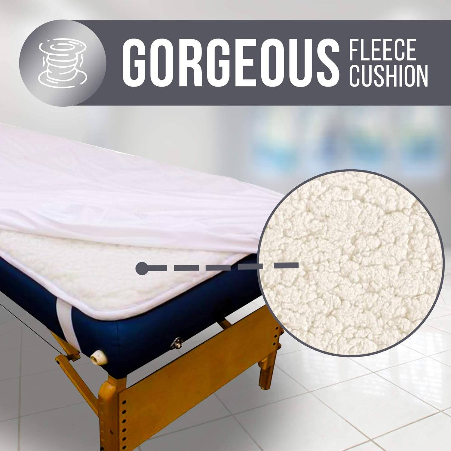 Massage Table Warmer 30 x 73 inches with 3 Heat Settings - Massage Table Heating Pad with 13 Ft Cord - Thick & Soft Sherpa Fleece Massage Bed Warmer with Overheat Safeguard System, White : Beauty