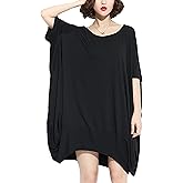 ellazhu Women's Loose Fit Batwing Sleeve Casual Crew Neck Tee Oversized Tunic T-Shirt Shirt Tops GA200