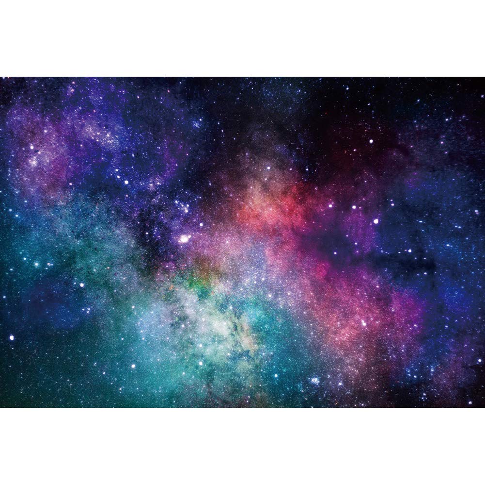 Renaiss 9x6ft Starry Sky Backdrop Outer Space Stars Science Universe Sparkling Nebula Background for Photography Kid Adult Boy Artistic Portrait Birthday Party Events Decorations Photo Studio Props