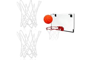 2 Packs Mini Basketball Net Replacement Nylon Basketball Net Sports Basketball Hoop Net Outdoor Indoor Anti Whip Basketball N