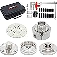 DEEFIINE 4 Inch Wood Lathe Chuck Set 1-1/4“x 8tpi Thread and 1"x8tpi Adapter, Nickel Plated Self Centering 4 Jaw Wood Turning Chuck set(5 jaws)…