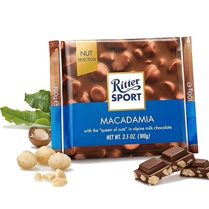 Amazon Com Pack Of 3 Ritter Sport Macadamia Chocolate 100g Ea Grocery Gourmet Food