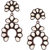 MINACHI Vintage Bohemian Created White Turquoise Dangle Drop Earrings, Boho Summer Jewelry Gift for Women (1)