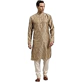 Sojanya (Since 1958 Men'S Cotton Linen Blue Foil Printed Only Long Kurta
