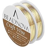 BEADNOVA Bare Copper Wire Tarnish Resistant Jewelry Making Wire (Gold Plated, 26 Gauge)