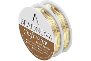 BEADNOVA Bare Copper Wire Tarnish Resistant Jewelry Making Wire (Gold Plated, 22 Gauge)