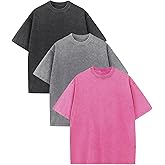FULLFITALL Oversized T Shirts for Men Vintage T Shirts Cotton Heavyweight Washed Loose Fit Short Sleeve Baggy Unisex Tee Tops
