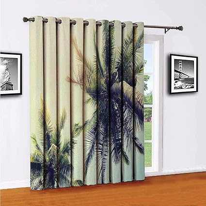 Cortina de puerta corredera de palmera para sala de estar, diseño de