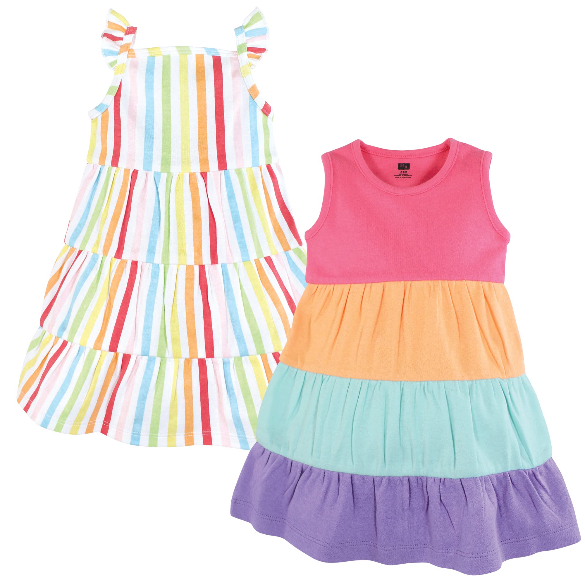 Photo 1 of *** ONLY STRIPED DRESS IN THE PIC *** Hudson Baby Baby-Girls Cotton Dresses, Rainbow Stripe, 3-6 Months