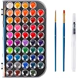 Watercolor Paint Set, 48 Colors Non-toxic Watercolor Paint with a Brush Refillable a Water Brush Pen and Palette, Washable Wa