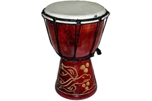 STONEAGE ARTS Djembe Drum Carved Bongo African inspired music also a unique gifting idea. Carver Abstract Elephant Giraffe Turtle. (8 Inch, Turtle)
