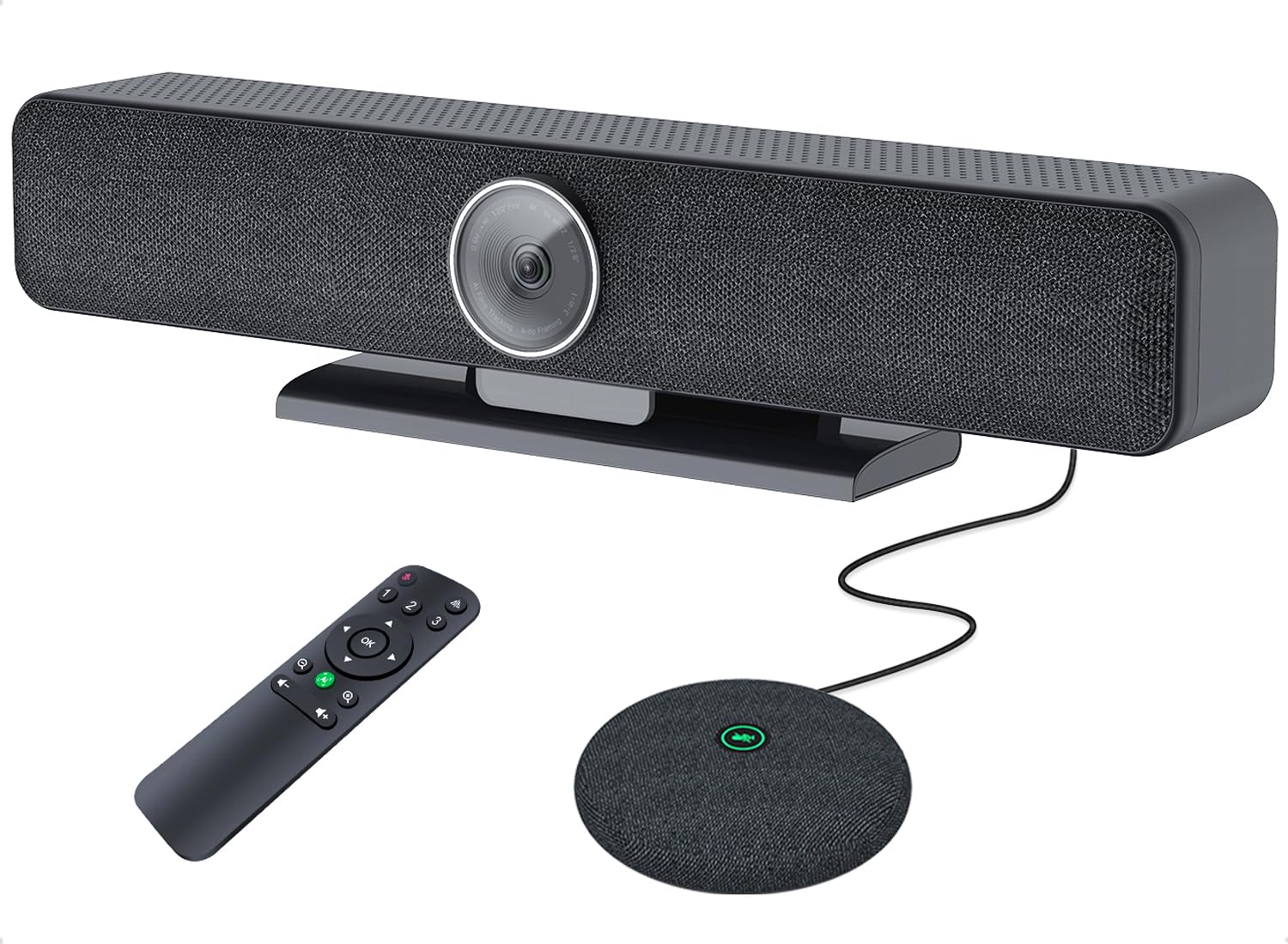 Photo 1 of Video Conferencing System, 4K Conference Room Camera with 4 Microphones & 1 Expansion Mic & Speaker, AI Face & Speaker Tracking, 120° Wide Angle View, PC/Mac/Laptop/Meetings/Teams/Zoom - Large