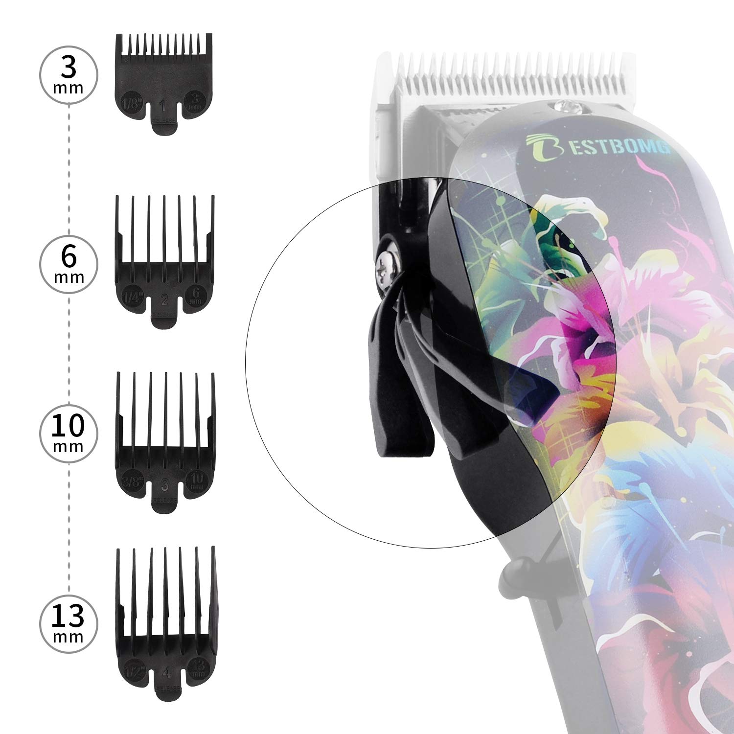Pro Cordless Rechargeable Hair Clippers for men Kids Baby BESTMOGE Professional Hair Beard trimmers Hair Cutting Kits with Precision Blades Heavy Duty Motor 2000mAh Lithium Battery