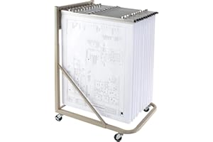 Brookside Design Mobile Blueprint Storage Rack – Holds Up To 1200 Blueprints In 12 Pivot Hangers – Vertical Blueprint Holder, Heavy Duty - MRWH