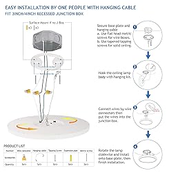 CycevSun 15.8 Inch Dimmable LED Ceiling Light Flush