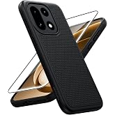 FNTCASE for OnePlus 15 Case: Black Non Slip Textured | Soft TPU, with Screen Protector, Shockproof Protective Military Grade Drop Protection Matte Phone Cover