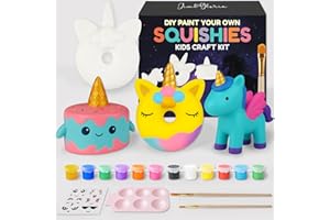 Jim&Gloria Paint Your Own Squishies, Jumbo Squishy Gifts for Girls and Boys 8 9 10 11 12 13 14, Arts and Crafts for Kids, Party Favors for Birthday, Christmas Gift for Kids, Pack of 3
