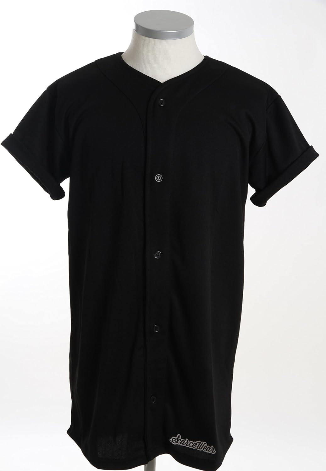 Scarcewear unisex long plain black baseball jersey shirt size Small/10