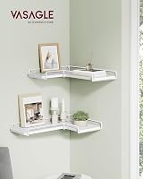 VASAGLE Floating Corner Shelves Set of 2 L-Shaped Cloud White LLS831W14 view 2