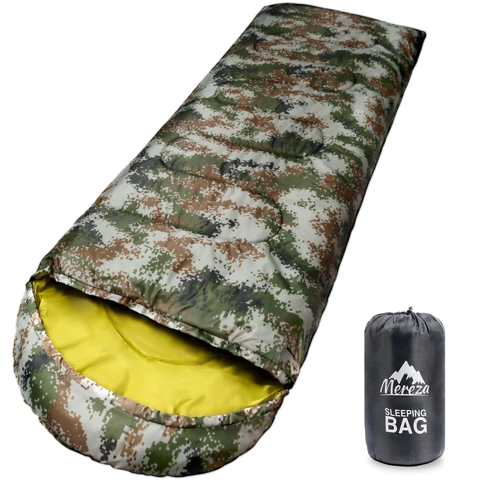 Photo 1 of MEREZA Camping Sleeping Bags for Adults Mens 4 Season Warm & Cool Weather Sleeping Bag Backpacking Lightweight Sleeping Bag with Compression Sack
