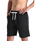 JIHUILAI Mens Casual Shorts Drawstring Summer Sports Shorts Geometric Texture Casual Beach Shorts with Pockets