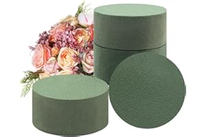 STROLLER Floral Foam,4 Pcs Green Round Wet & Dry Floral Foam Blocks Florist Plant Foam for Fresh and Artificial Flowers,Garden Decorations and Wedding Home Decor,Each(3.15” L x 3.15” W x1.57 ” H)
