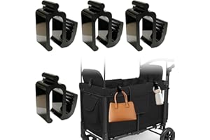 IIGLUNATIC Universal Wagon Accessories, Upgraded Side Hooks with 30kg Load Capacity - Sturdy Stroller Hooks & Space-Saving Travel Organizer for All Stroller Wagon(4PCS)