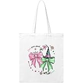 Hirkdiexy Pink Goes Good with Green Musical Tote Bag Fans Gift Popular Shoulder Bag Popular Witch Merch Women's Tote (White)