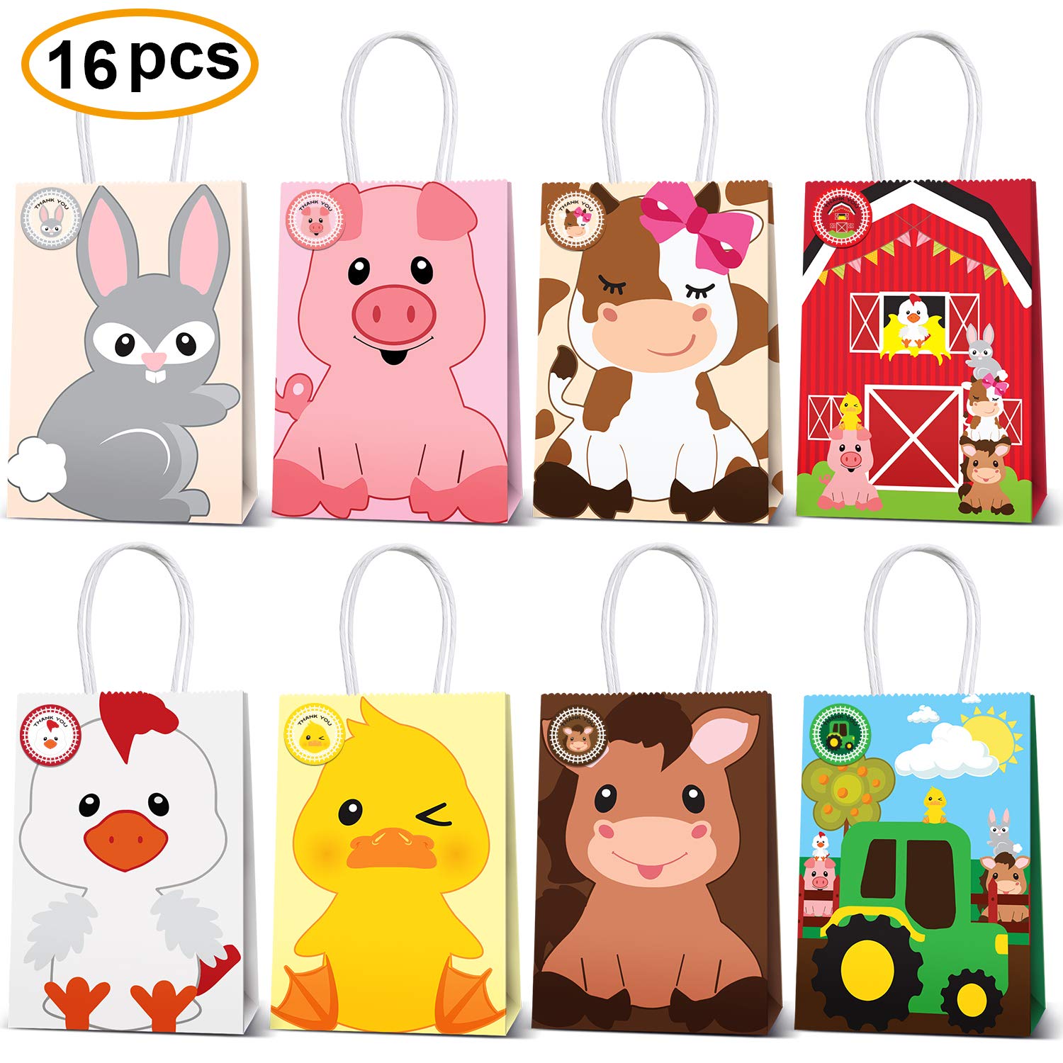 Farm Animal Party Favor Bags Barnyard Birthday Gift Treat Goody