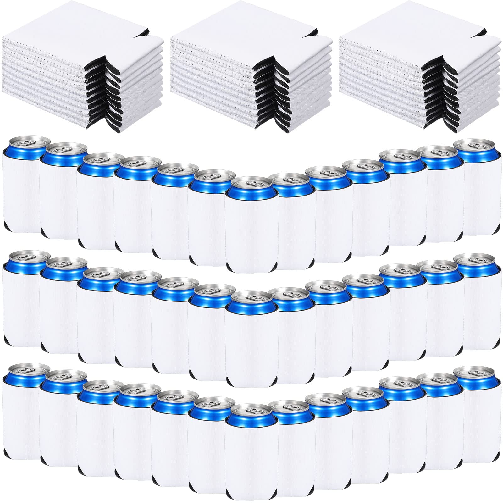Photo 1 of Umigy 200 Pcs Can Coolers Bulk, Insulated Neoprene Beer Can Cooler Sleeves, Plain Can Cooler Cover for Sublimation Soda Drink Water Bottle Birthdays Weddings Bachelorette Party