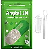 Angtai JN Empty Capsules Size 2 - Clear Fillable Vegetarian Capsules Empty (100 Count) Empty Pill Capusles Size 2 with Two Mi