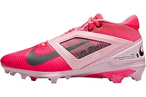 Nike Alpha Menace 4 Pro Football Cleats (HJ4568-600, Racer Pink/Pink Foam/Dark Smoke Grey/Dark Grey)