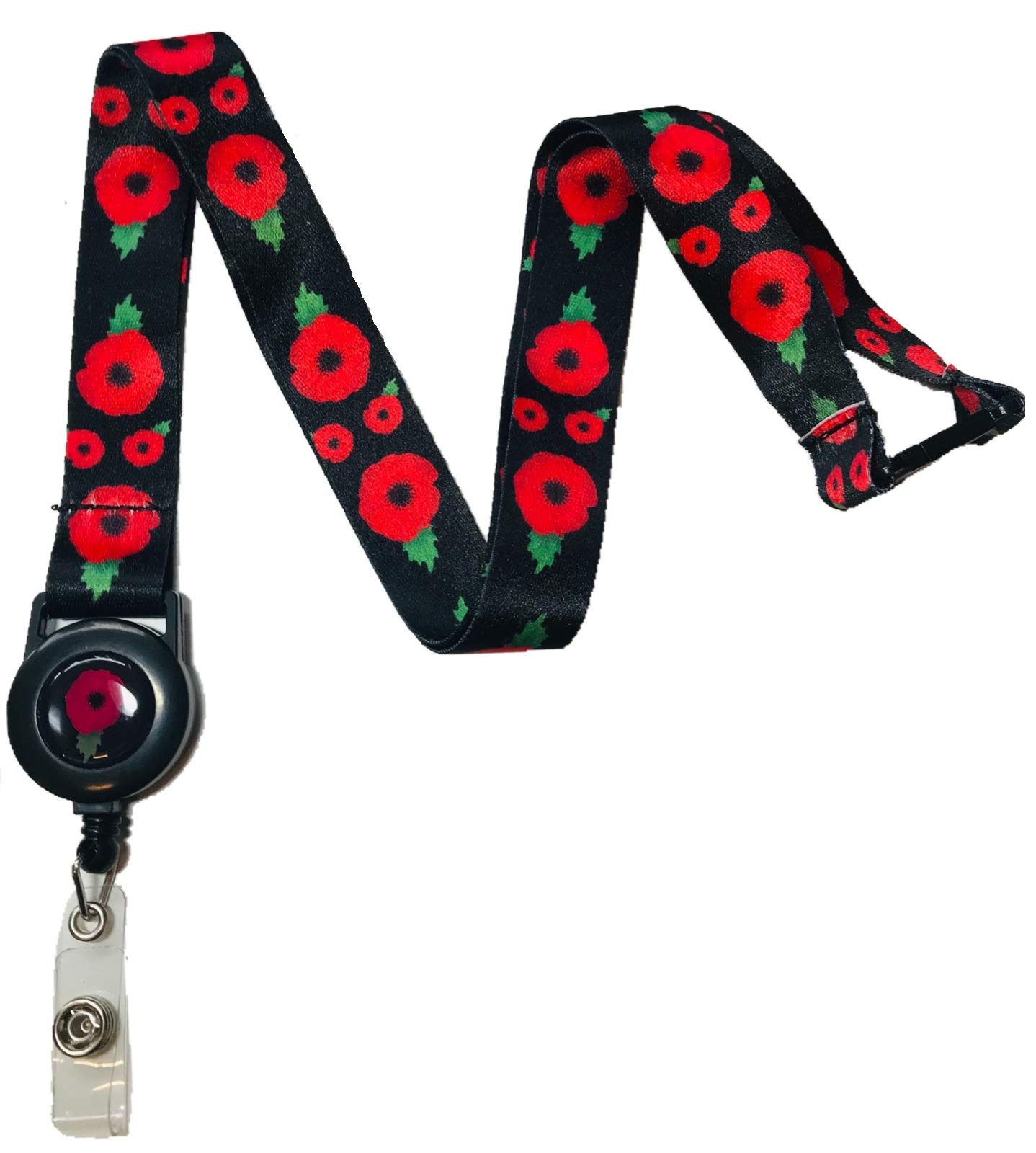 20mm Poppy Badge Reel Lanyard with Safety Breakaway