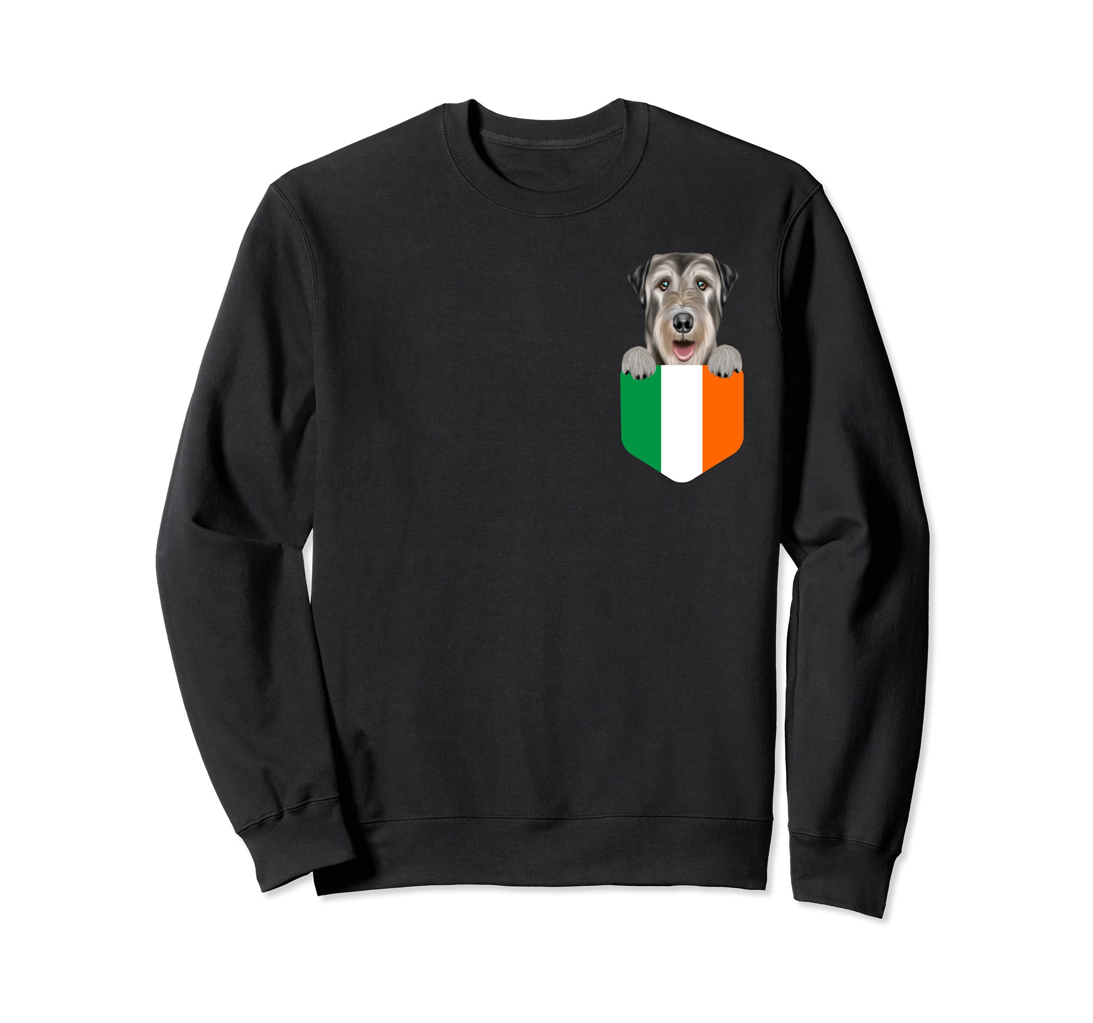 Ireland Flag Irish Wolfhound Dog In Pocket Sweatshirt