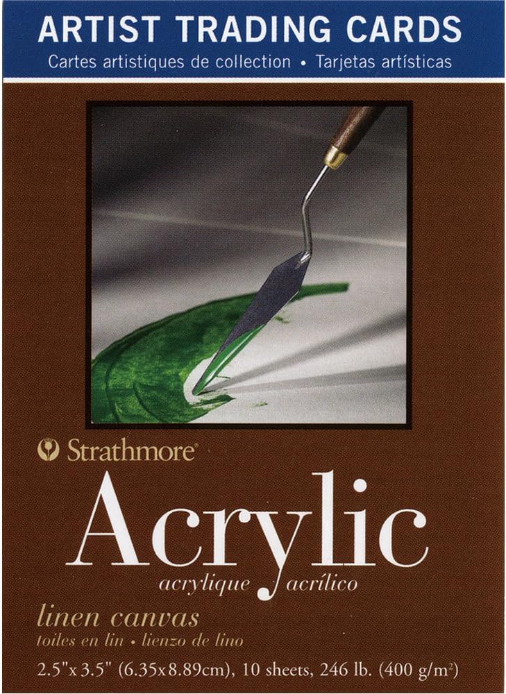 Strathmore (105-905 400 Series Acrylic Artist Trading Cards, Linen Canvas, Natural White, 10 Sheets: Arts, Crafts & Sewing
