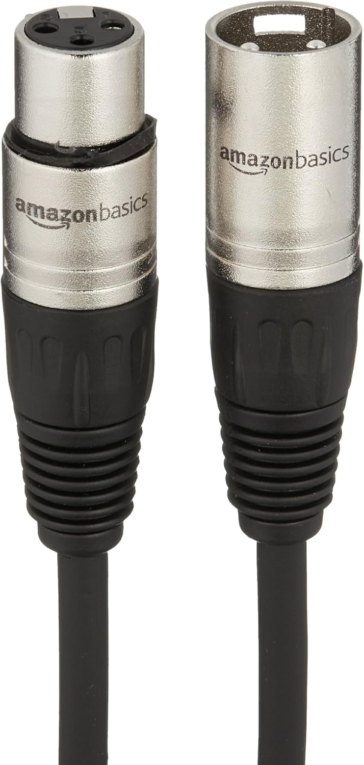 Basics XLR Male to Female Microphone Cable - 25 Feet, Black: Musical Instruments