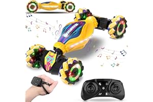 PAAXIDO Gesture RC Car - Gesture Sensing RC Stunt Car Toys for Boys Girls Aged 6-12, 2.4GHz 4WD Hand-Controlled Remote Control Twist Car with Lights Music - Best Birthday Gifts for Kids