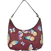 Anuschka Women's Original Hand-Painted Genuine Leather Ruched Hobo
