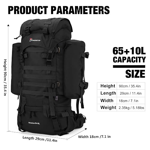 Mardingtop 65L+10L Internal Frame Backpack for Hiking,Camping 