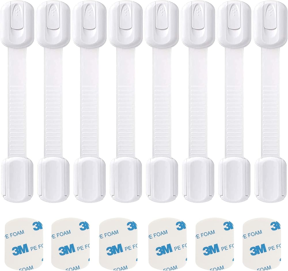 LifenC Adjustable Child Safety Locks 8 Pack Kitchen Cupboard Cabinets Drawers