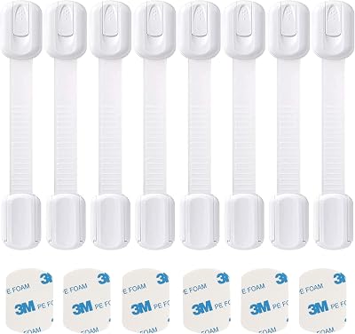 LifenC Adjustable Child Safety Locks 8 Pack Kitchen Cupboard Cabinets Drawers