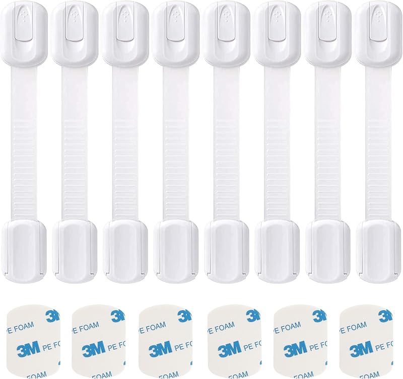 LifenC Adjustable Child Safety Locks 8 Pack Kitchen Cupboard Cabinets Drawers