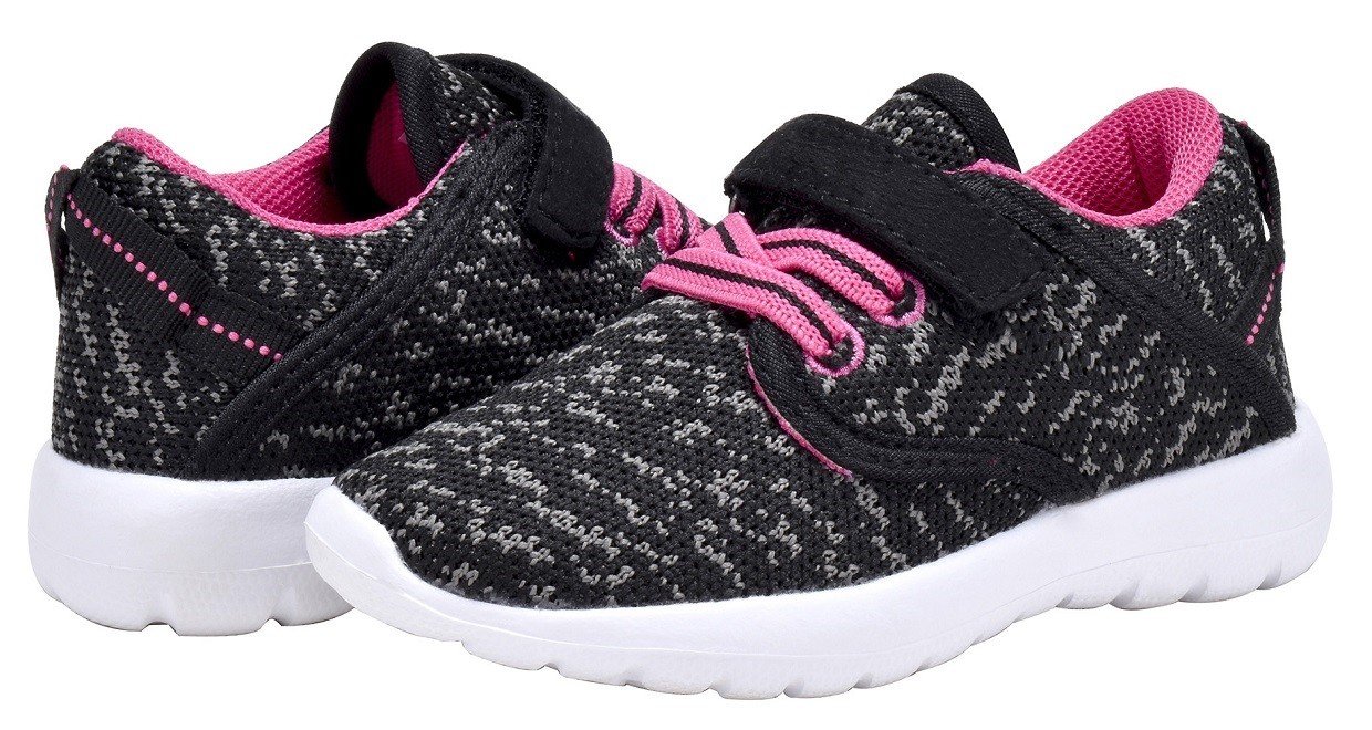Toddler\'s Lightweight Sneakers Boys and Girls Cute Casual Running Shoes Multiple Colors (7 M US Toddler, Black/Fuchsia)