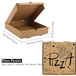 15 Pcs Pizza Boxes, 7.3 x 7.3 x 1.6" Kraft