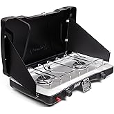 Coleman Triton+ 2-Burner Propane Camping Stove with InstaStart Ignition, Portable Camping Cooktop with 2 Adjustable Burners &