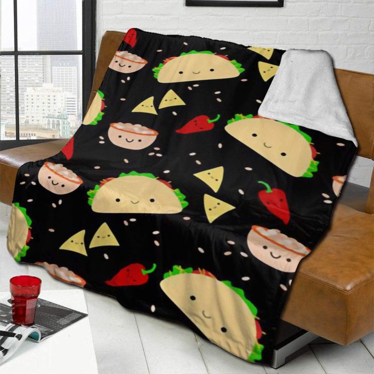GREENYU Fleece Blanket,Taco Tuesday Party Throw Blanket