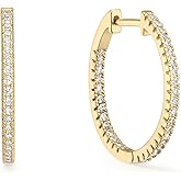 Pearich 14K Gold Small Huggie Earrings for Girls,925 Sterling Silver Gold Hoops Earrings Trendy Chunky CZ Pin Earrings Jewelry Gifts for Girls